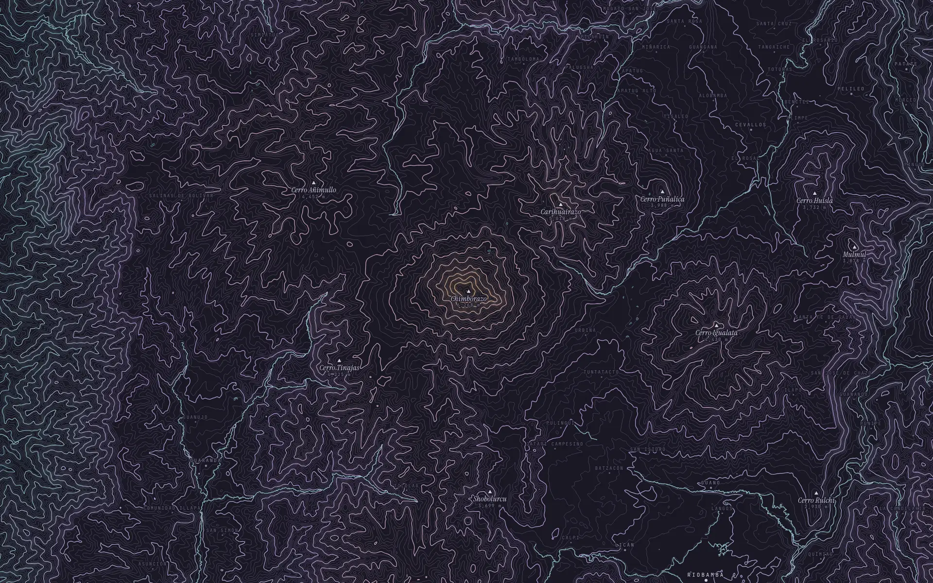 Contour map of Chimborazo