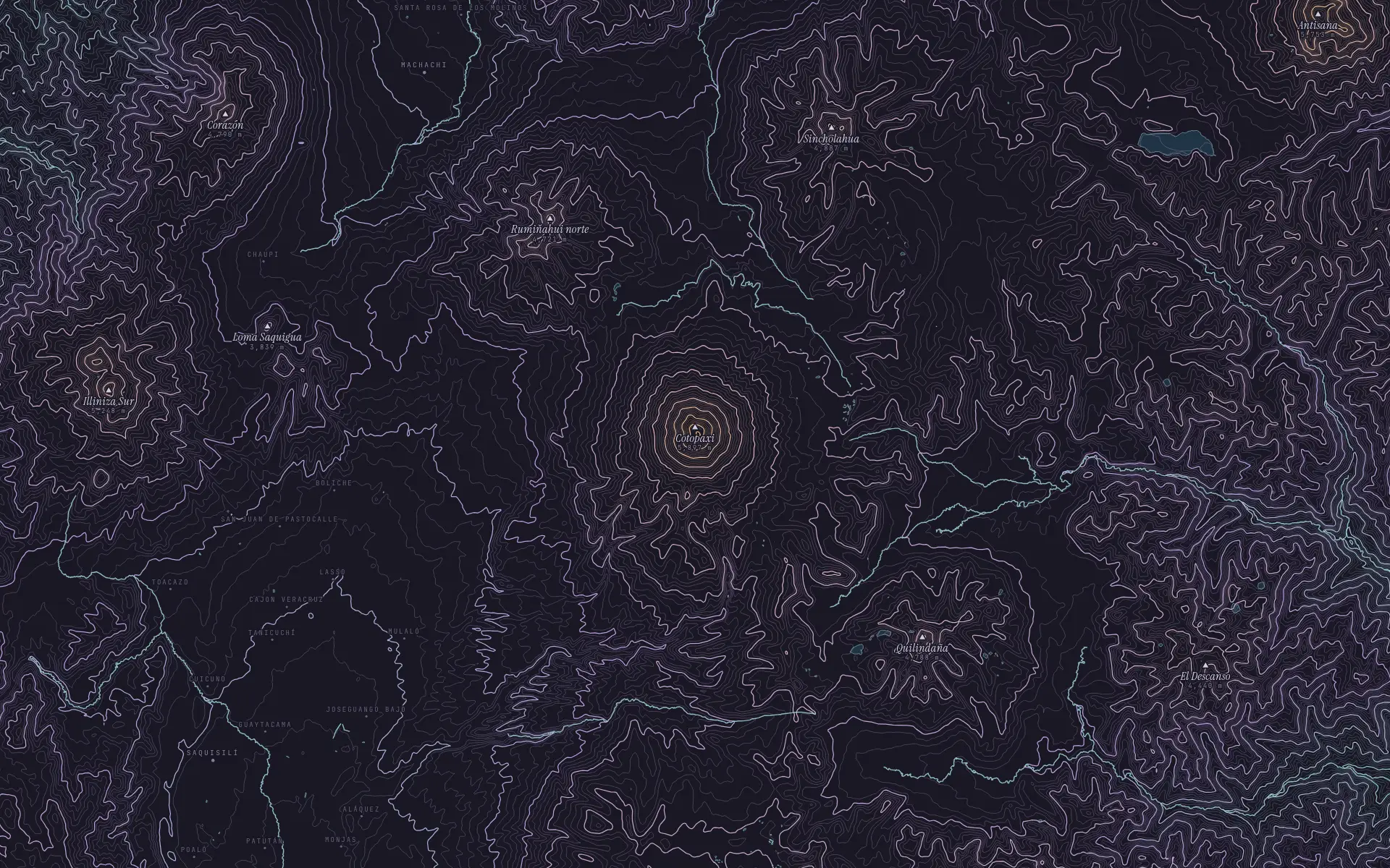 Contour map of Cotopaxi