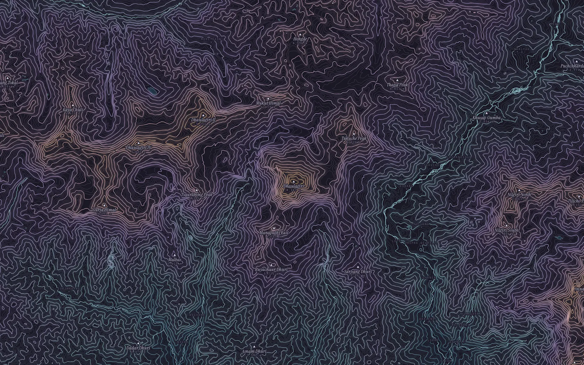 Contour map of Dhaulagiri