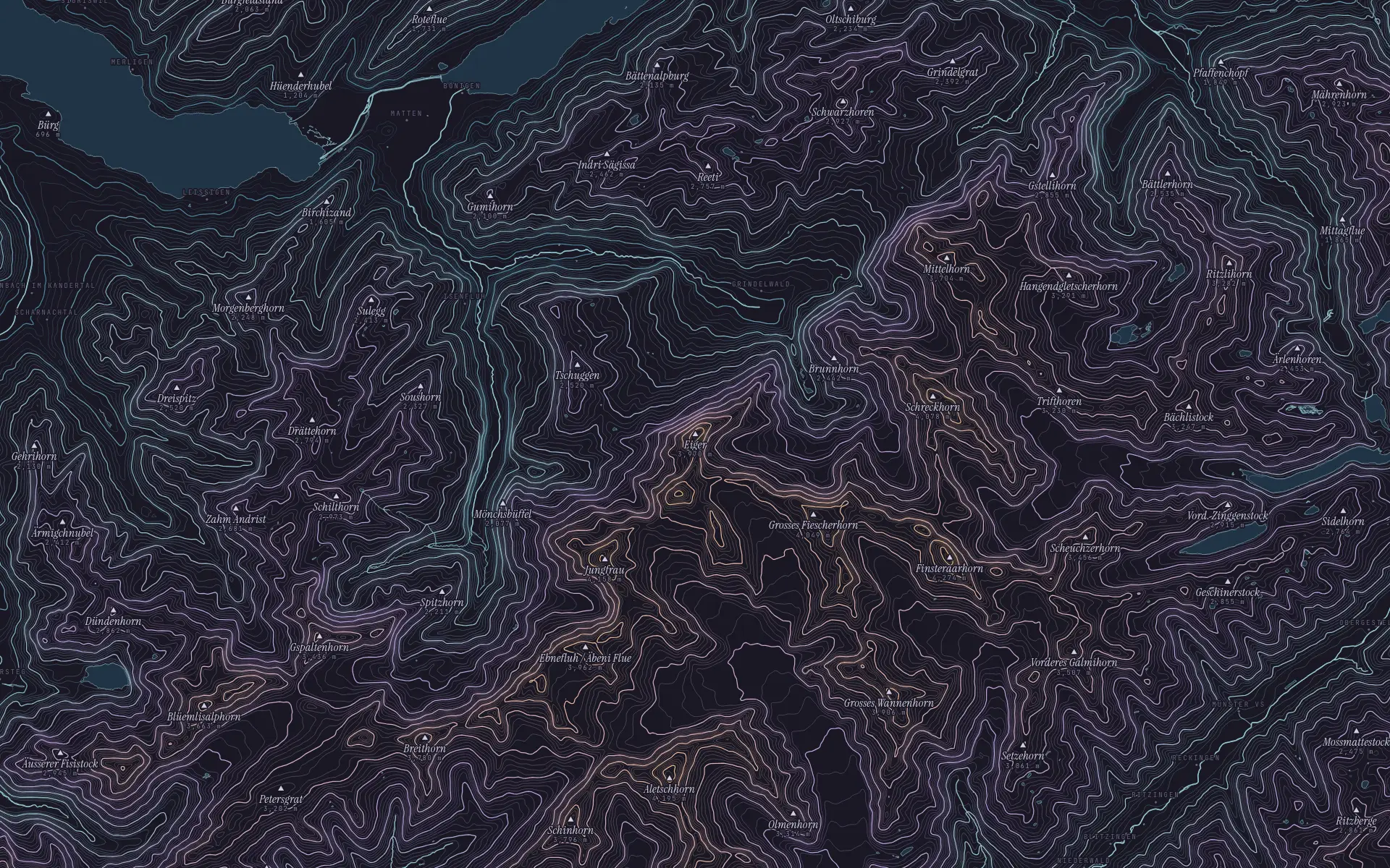 Contour map of Eiger