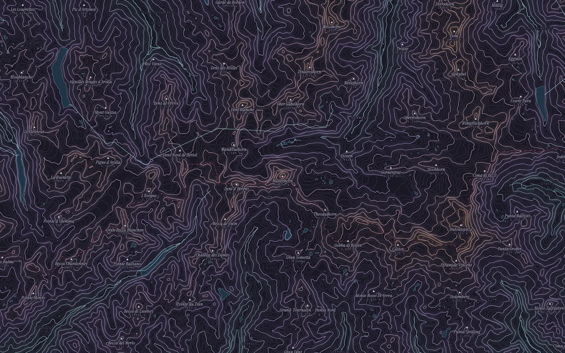 Contour map of Matterhorn
