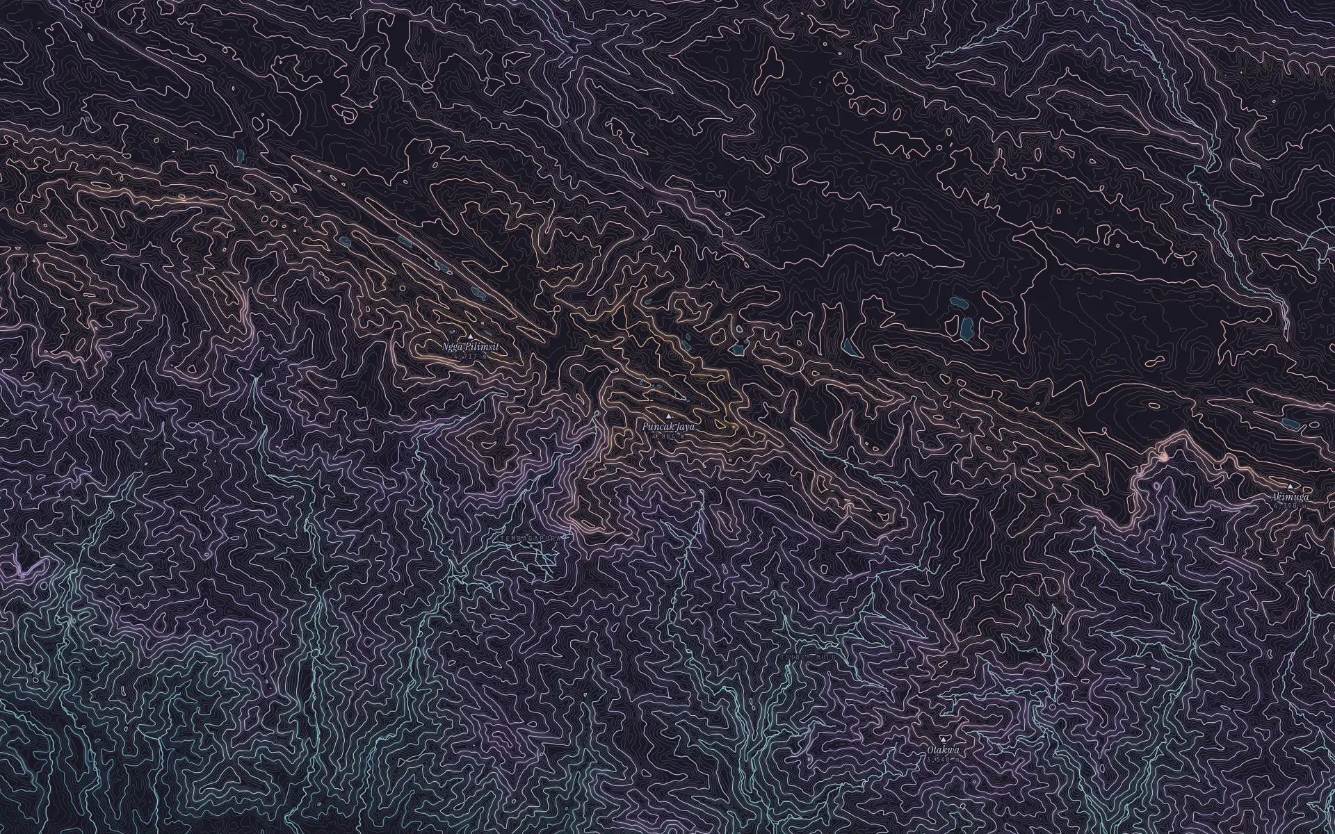 Contour map of Puncak Jaya